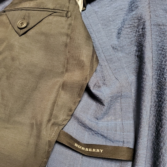 NWT$686 Burberry Blue Mens Linen Wool Blazer Jacket Coat Sz 42 - Picture 11 of 16